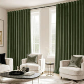 Custom Rod Pocket Velvet Curtains - Olive Green