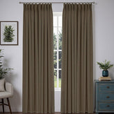 "Bold" Custom Heavyweight Linen Drape Pleated - Coal Brown - Miulee
