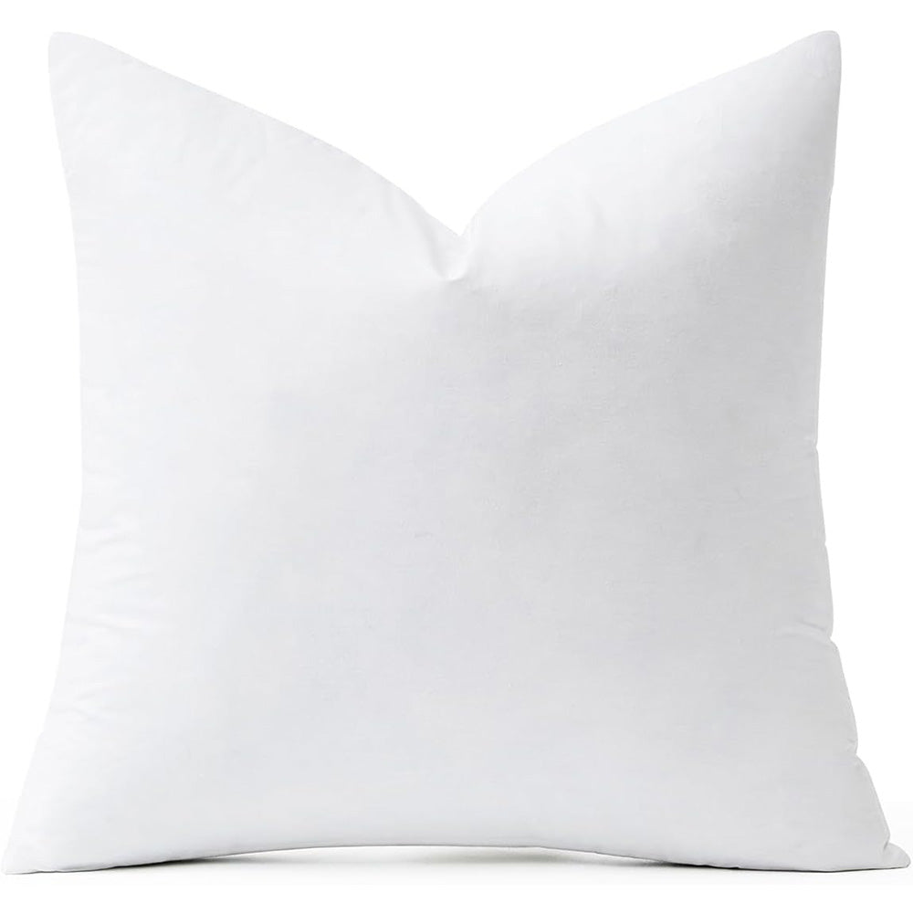 MIULEE 28 x 28 Goose Feather Down Euro Pillow with 100% Cotton Cover, Set of 1 Soft Fluffy Decorative Pillow Insert for Sofa Bed Couch Living Room White
