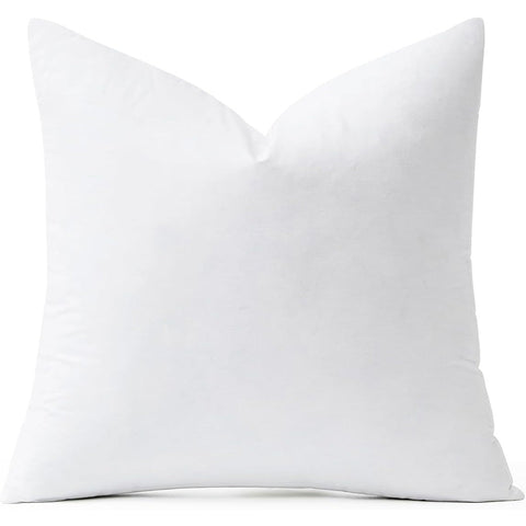MIULEE 28 x 28 Goose Feather Down Euro Pillow with 100% Cotton Cover, Set of 1 Soft Fluffy Decorative Pillow Insert for Sofa Bed Couch Living Room White