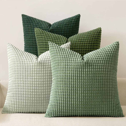 Boho Farmhouse Home Decor Couch Mordern Throw Pillows Covers Forest Green 16x16-inch