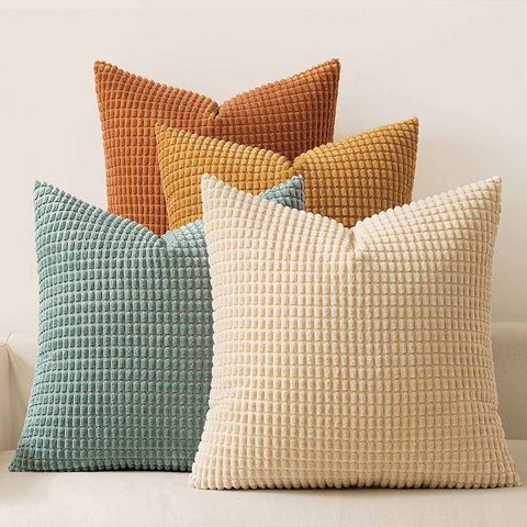 Boho Farmhouse Home Decor Couch Mordern Throw Pillows Covers Orange-Teal 24x24-inch