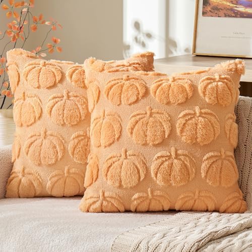 MIULEE Fall Set of 2 Scottish Tartan Plaid Lumbar Throw Pillow Covers Farmhouse Classic Decorative Square Cushion Cases for Decor Sofa Couch 12x20 Inch, Khaki and White