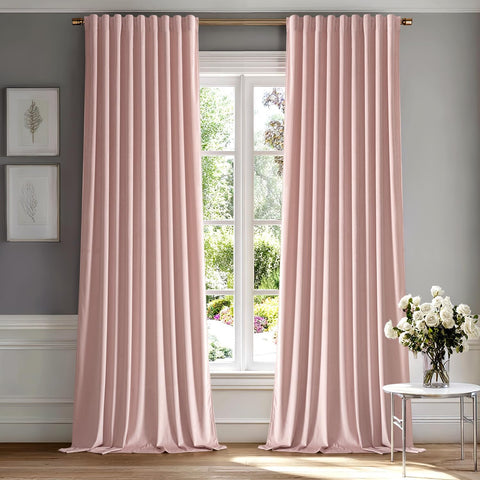 miulee luxury blackout curtains thermal insulated rod pocket back tab baby pink 52Wx96L