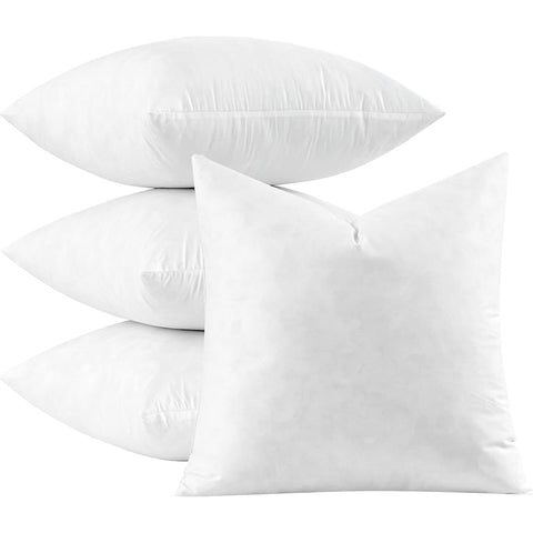 Feather Mix Polycotton with Cotton Fabric Square Decorative Throw Pillows