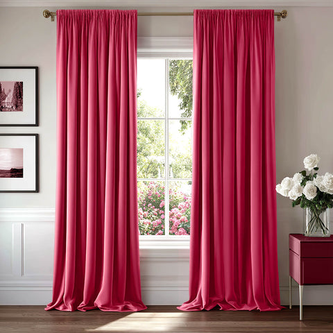 MIULEE Berry Velvet Curtains Thermal Insulated Blackout Curtain Drapes for Bedroom Living Room Darkening 84 Inches Long Curtains Panels Rod Pocket Set of 2