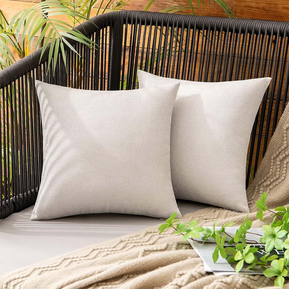 MIULEE Waterproof Water Resistant Ourdoor Throw Pillow Covers - Beige