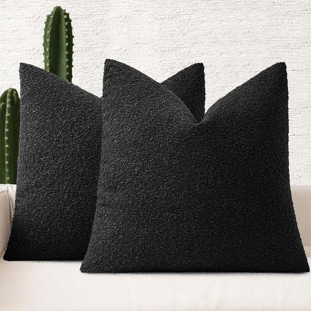Decorative Textured Boucle Neutral Pillow Covers