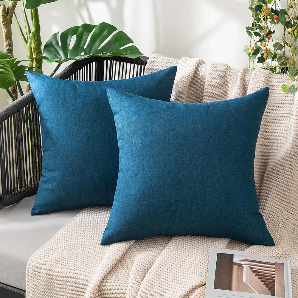 MIULEE Waterproof Water Resistant Ourdoor Throw Pillow Covers - Blue