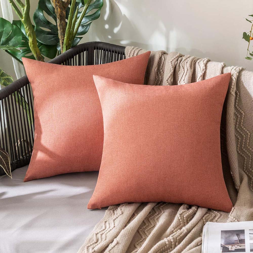 MIULEE Waterproof Water Resistant Ourdoor Throw Pillow Covers - Coral Red