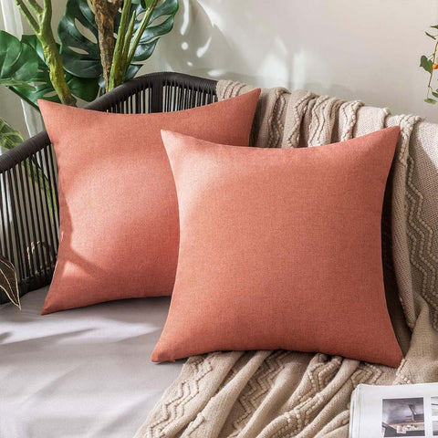 MIULEE Waterproof Water Resistant Ourdoor Throw Pillow Covers - Coral Red