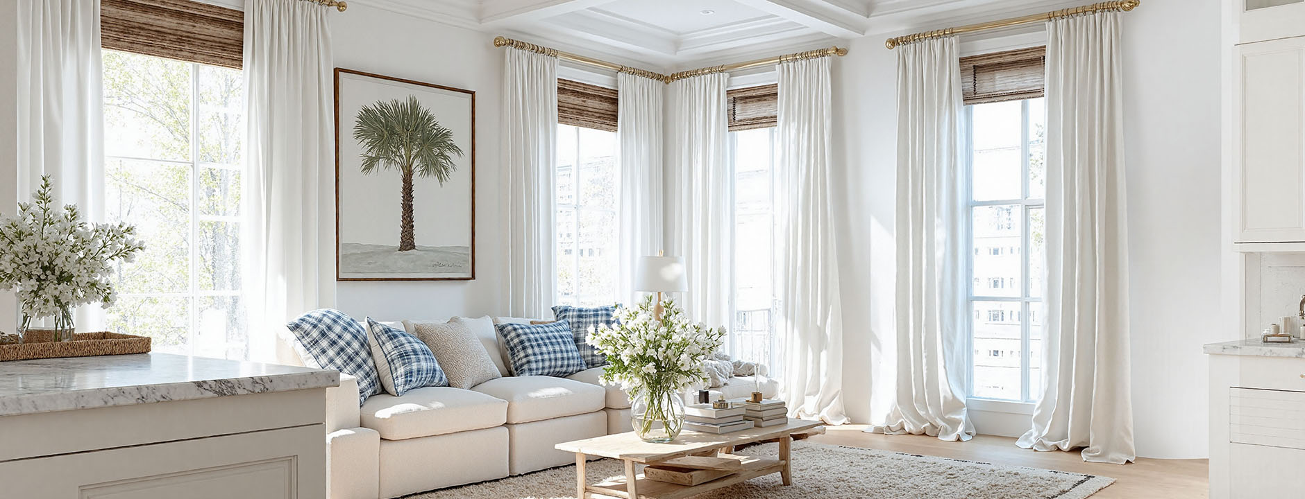 Large Windows With Miulee's White Curtains In A Living Room
