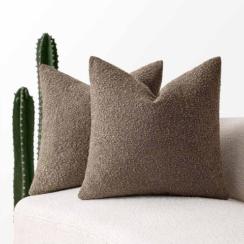 Decorative Textured Boucle Neutral Pillow Covers