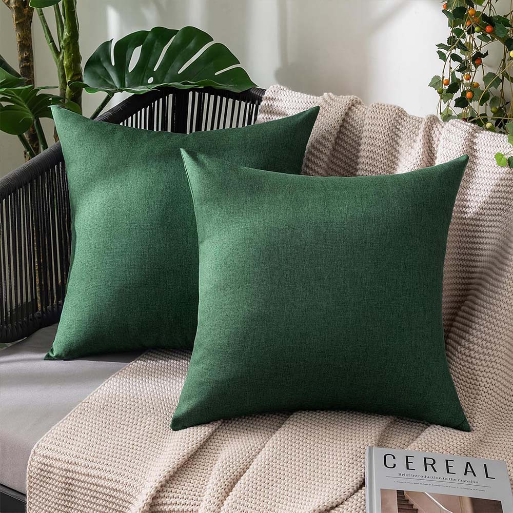 MIULEE Waterproof Water Resistant Ourdoor Throw Pillow Covers - Emerald Green