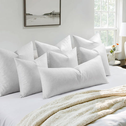 Feather Mix Polycotton With Cotton Fabric Throw Pillows 