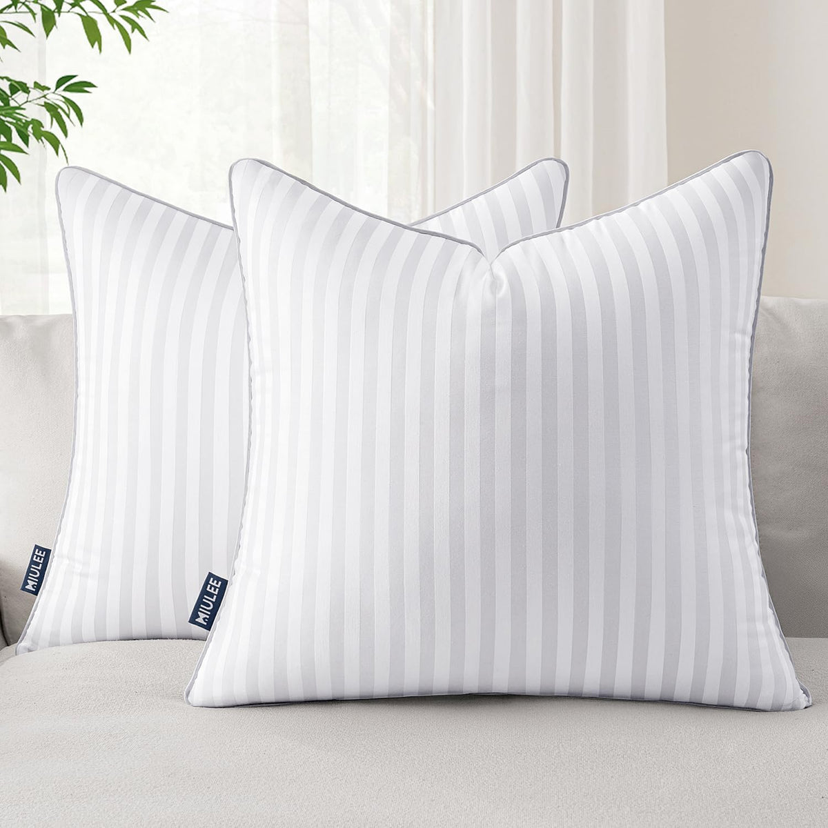 Firm Fluffy Throw Pillows with 100% Cotton Cover