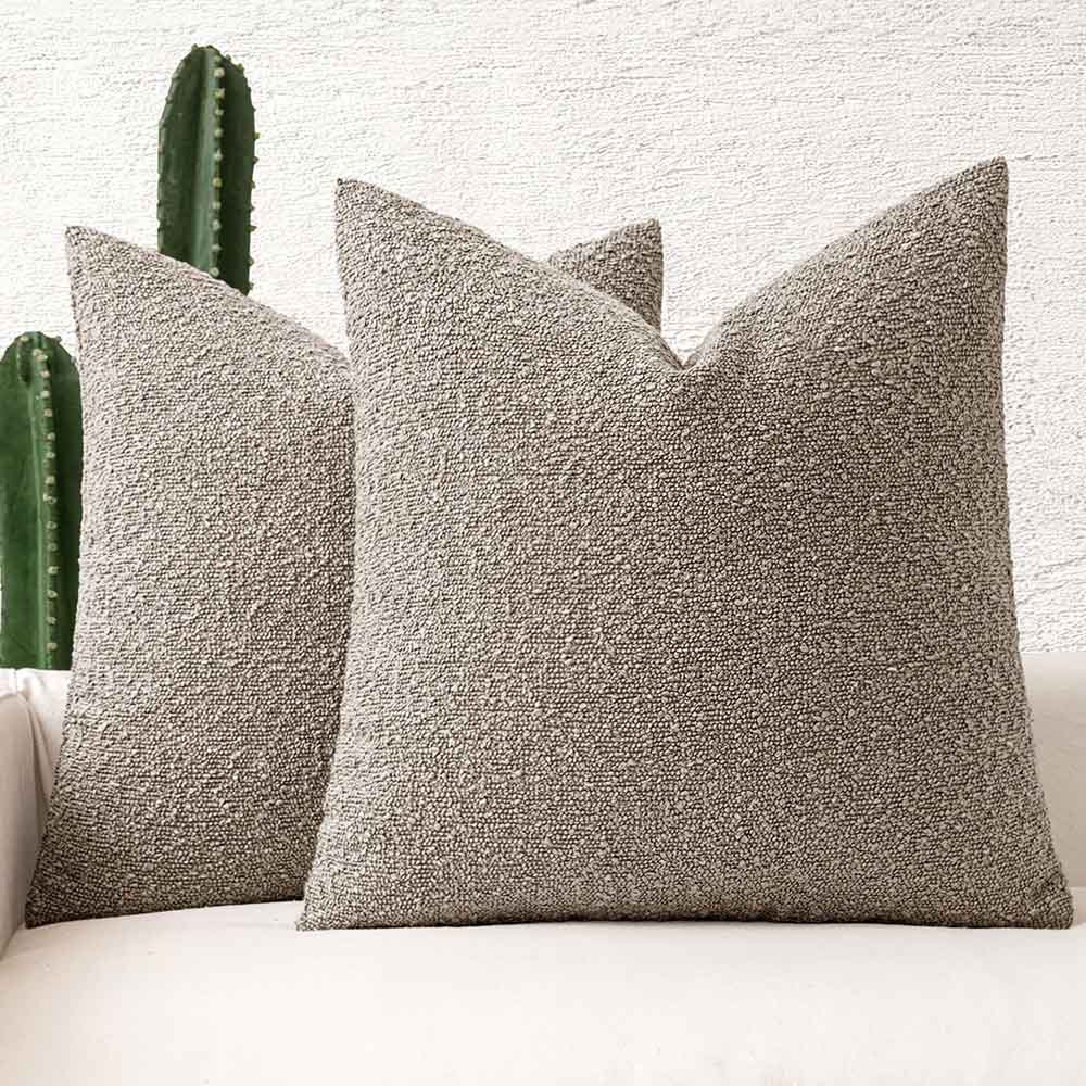 Decorative Textured Boucle Neutral Pillow Covers