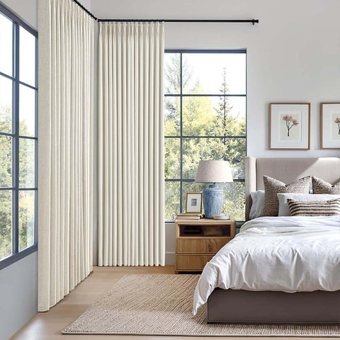 Pinch Pleated 100% Blackout Linen Curtains