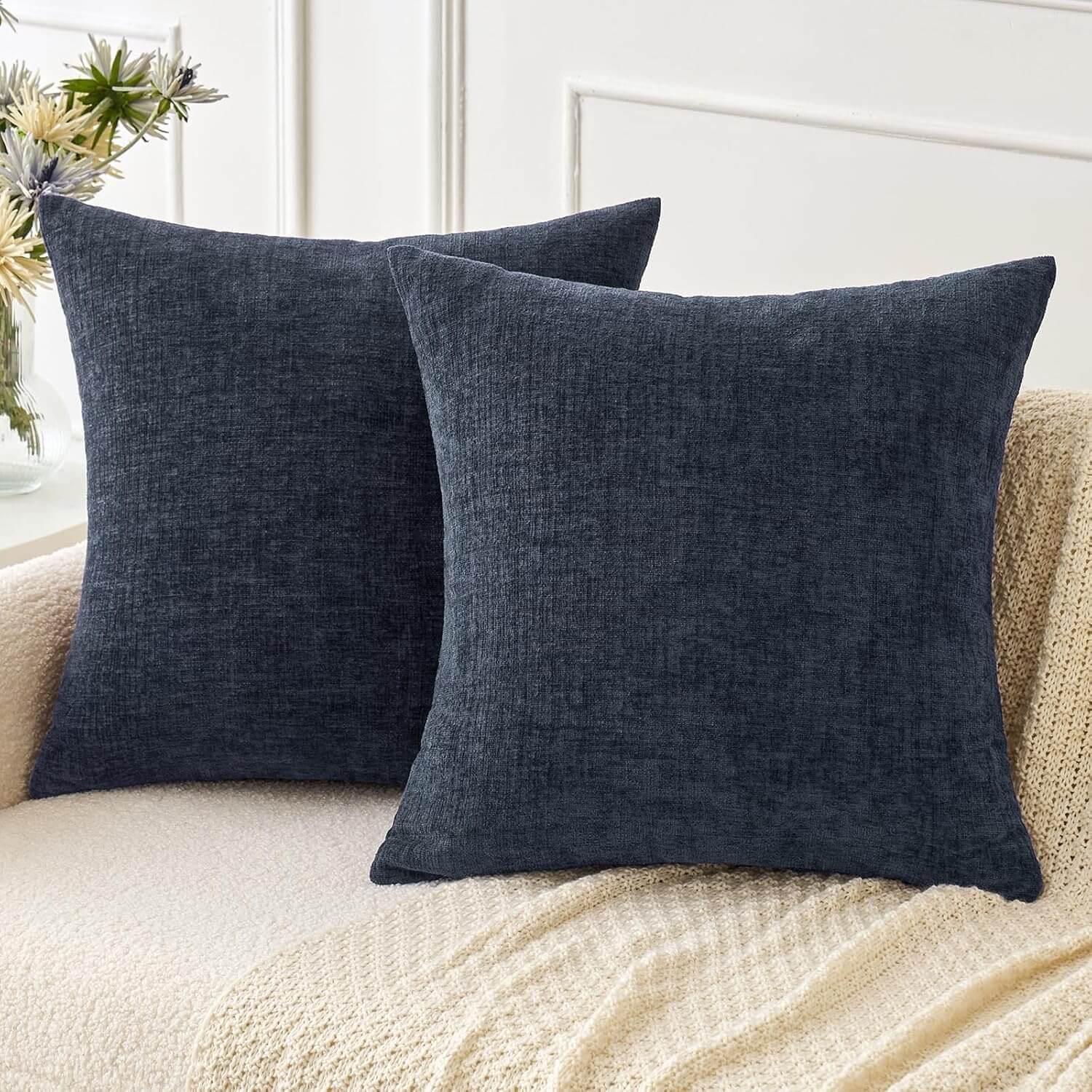 MIULEE Throw Pillow Covers Soft Chenille Couch Pillow Covers (Pack of 4)