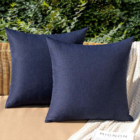 MIULEE Waterproof Water Resistant Ourdoor Throw Pillow Covers - Navy