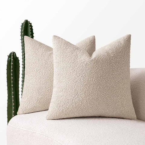 Decorative Textured Boucle Neutral Pillow Covers