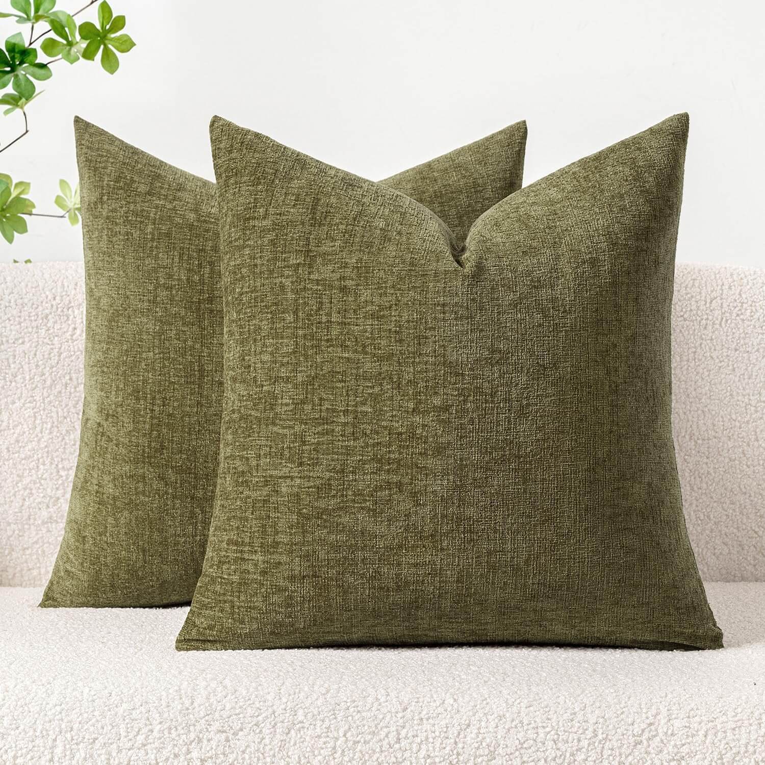 MIULEE Throw Pillow Covers Soft Chenille Couch Pillow Covers (Pack of 4)