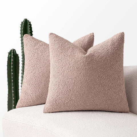 Decorative Textured Boucle Neutral Pillow Covers