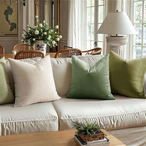 Miulee Sage Green Velvet Pillow Covers