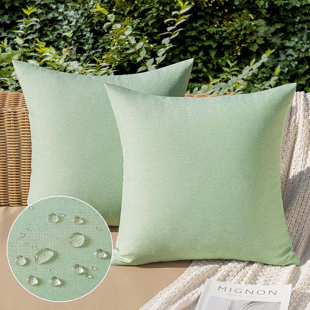 MIULEE Waterproof Water Resistant Ourdoor Throw Pillow Covers - Sage Green