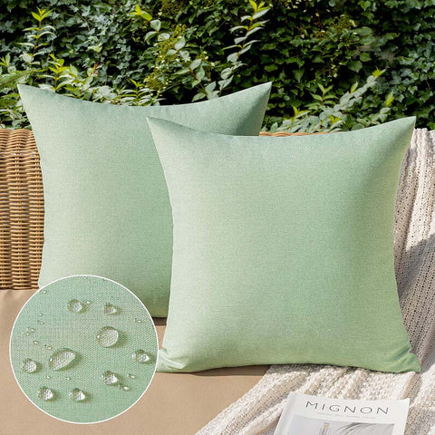MIULEE Waterproof Water Resistant Ourdoor Throw Pillow Covers - Sage Green