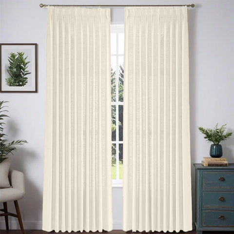 Serene Heavyweight Linen Curtains - Beige