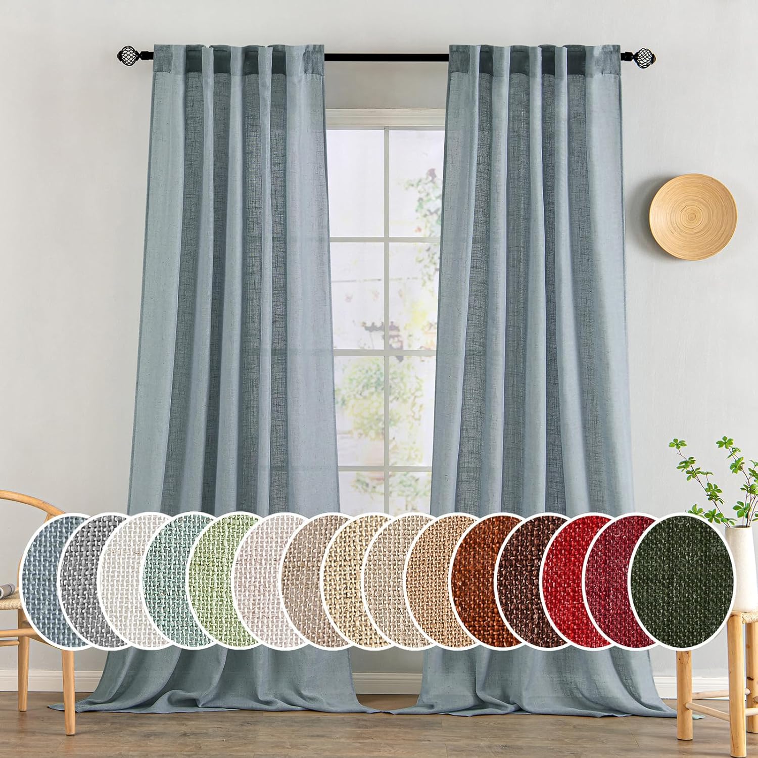 Linen Textured Window Drapes