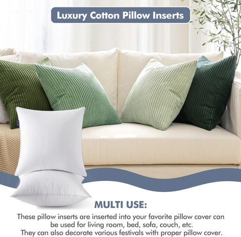 Throw Pillows with 100% Cotton Covers