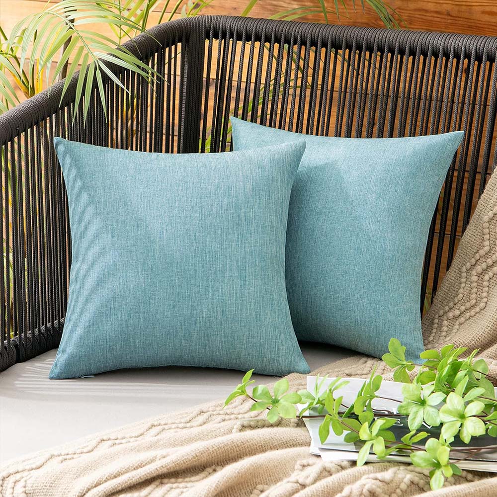 MIULEE Waterproof Water Resistant Ourdoor Throw Pillow Covers - Turquoise