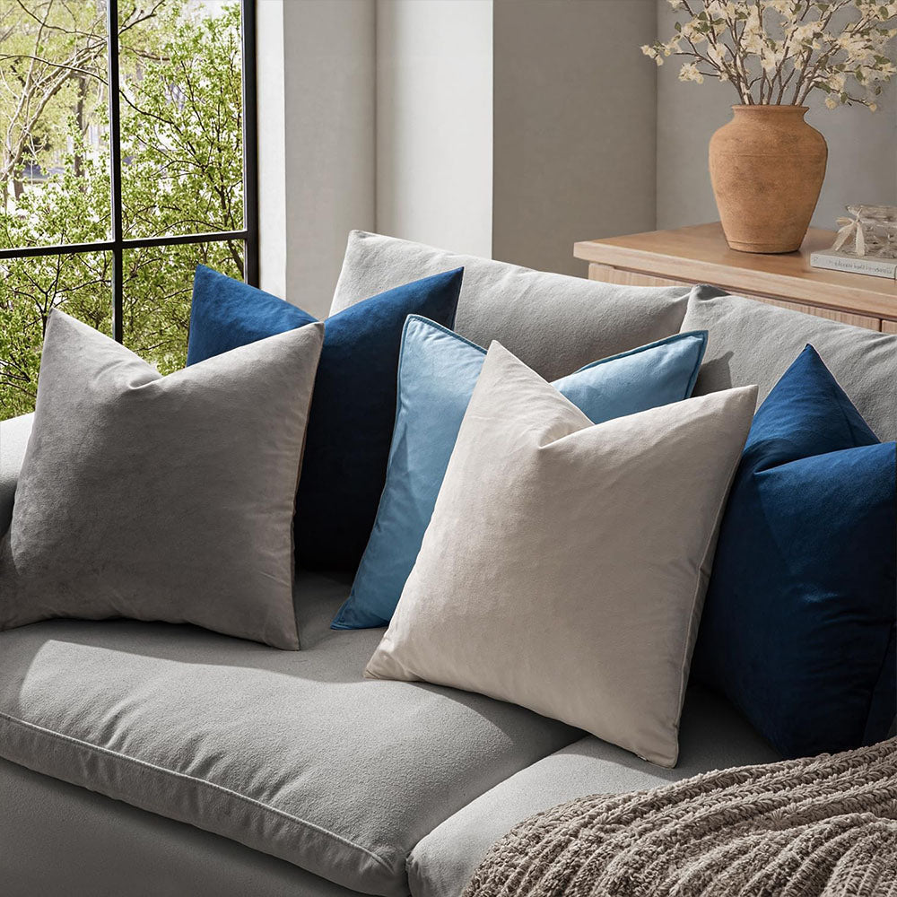 Miulee Velvet Soft Solid Throw Pillow Covers