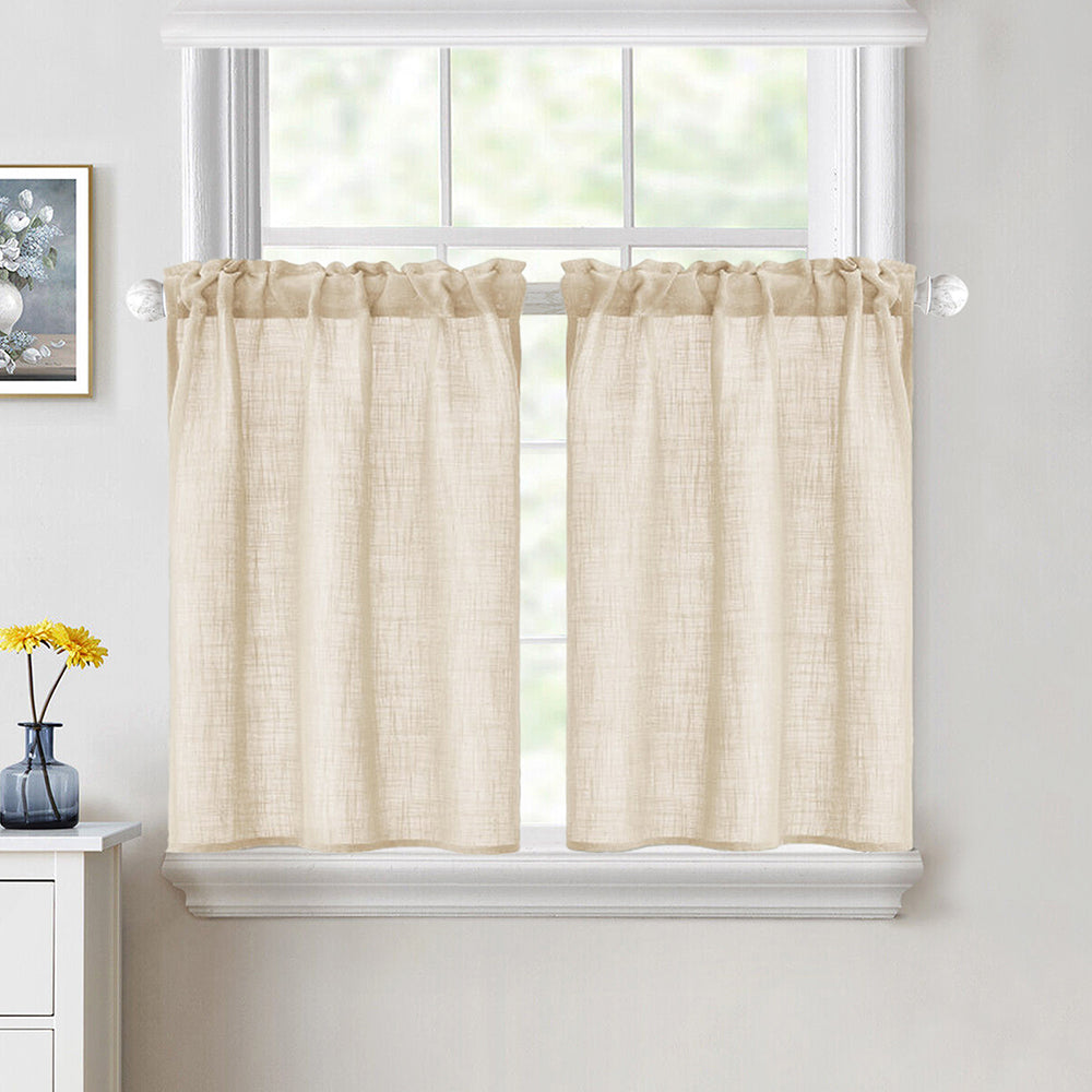MIULEE Cafe Curtains Light Olive Green 26Wx24L