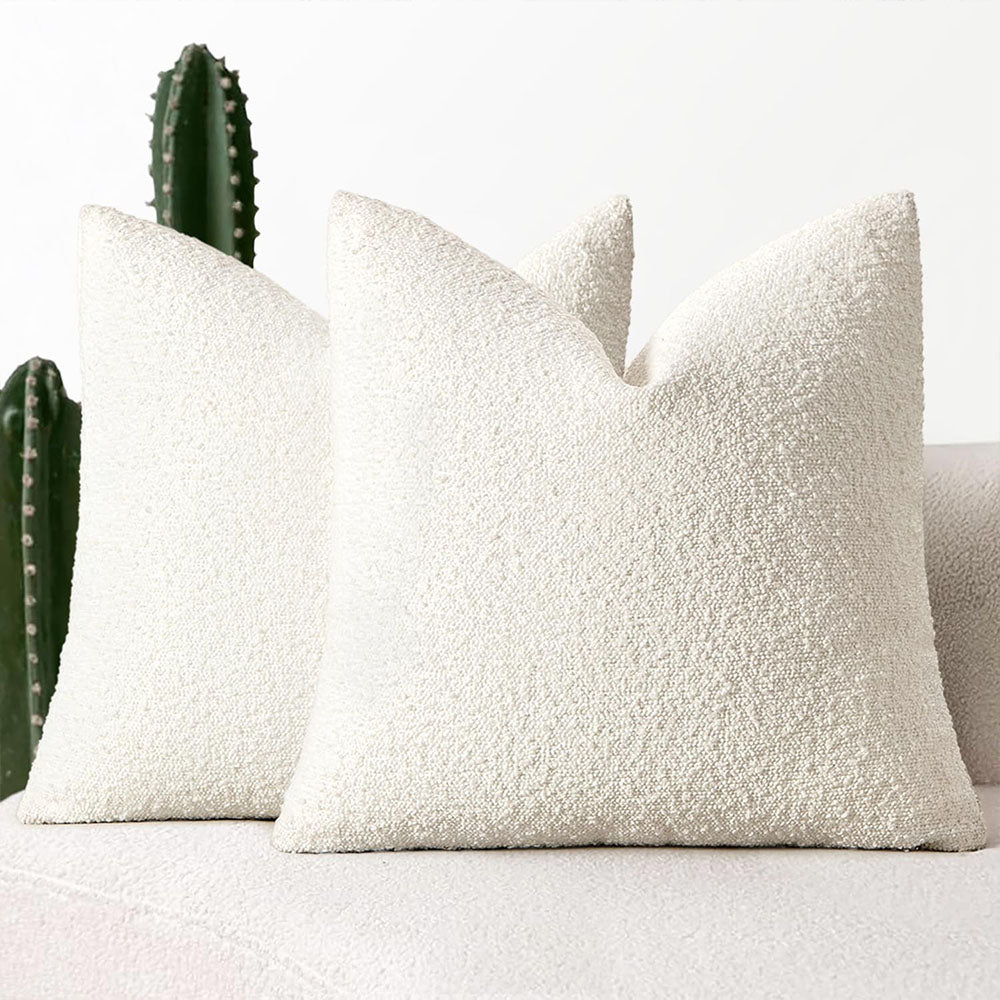 Decorative Textured Boucle Neutral Pillow Covers