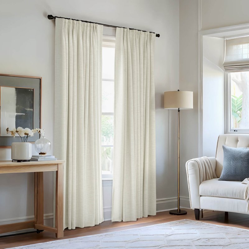 "Bold" Custom Heavyweight Linen Drape Pleated - Chartreuse - Miulee