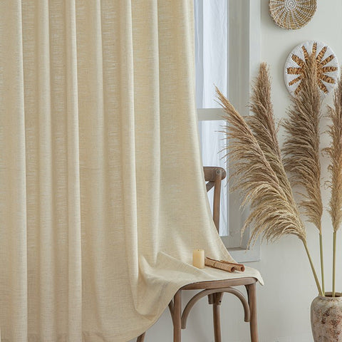"Bold" Custom Heavyweight Linen Drape Pleated - Muted Apricot - Miulee
