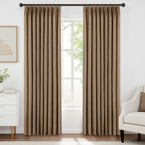 Chenille Heavyweight Luxury Blackout Herringbone Pattern Curtains - Miulee