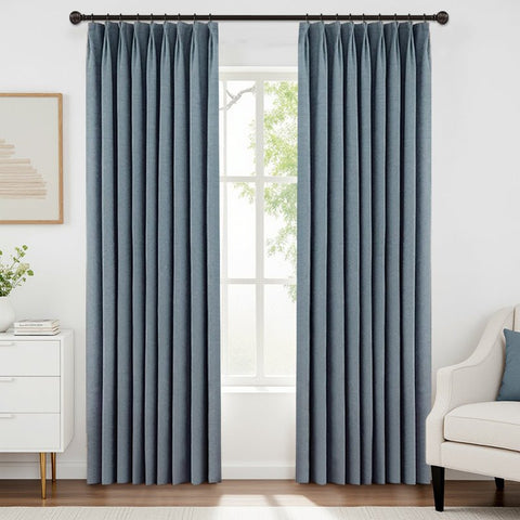 Chenille Heavyweight Luxury Blackout Herringbone Pattern Curtains - Miulee