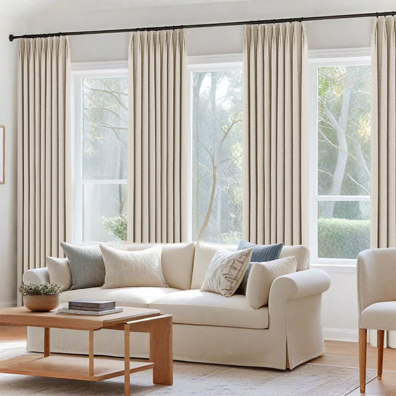 Chenille Heavyweight Luxury Blackout Herringbone Pattern Curtains - Miulee