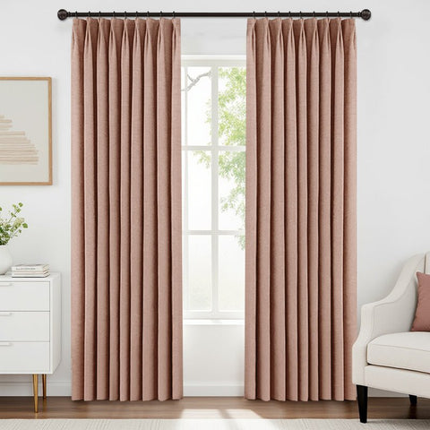 Chenille Heavyweight Luxury Blackout Herringbone Pattern Curtains - Miulee