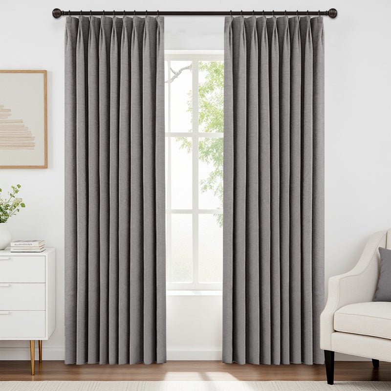 Chenille Heavyweight Luxury Blackout Herringbone Pattern Curtains - Miulee