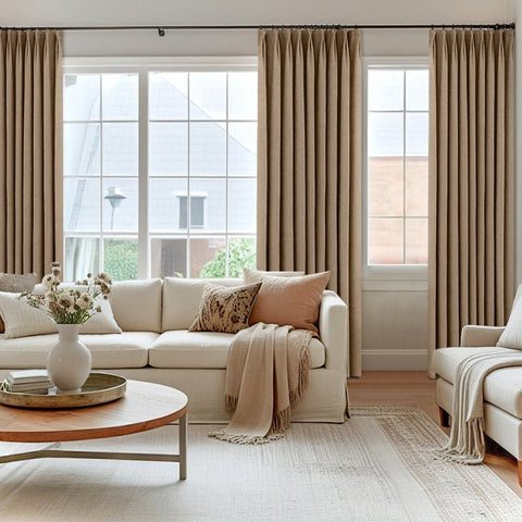 Chenille Heavyweight Luxury Blackout Herringbone Pattern Curtains - Miulee