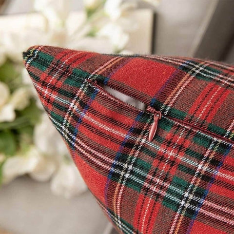 Choose Your Set "in Your Ideas" - Christmas Pattern Scottish Tartan Plaid Fur Snowflack Decorative Throw Pillow Covers - Miulee