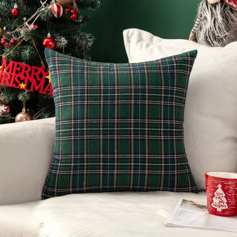 Choose Your Set "in Your Ideas" - Christmas Pattern Scottish Tartan Plaid Fur Snowflack Decorative Throw Pillow Covers - Miulee