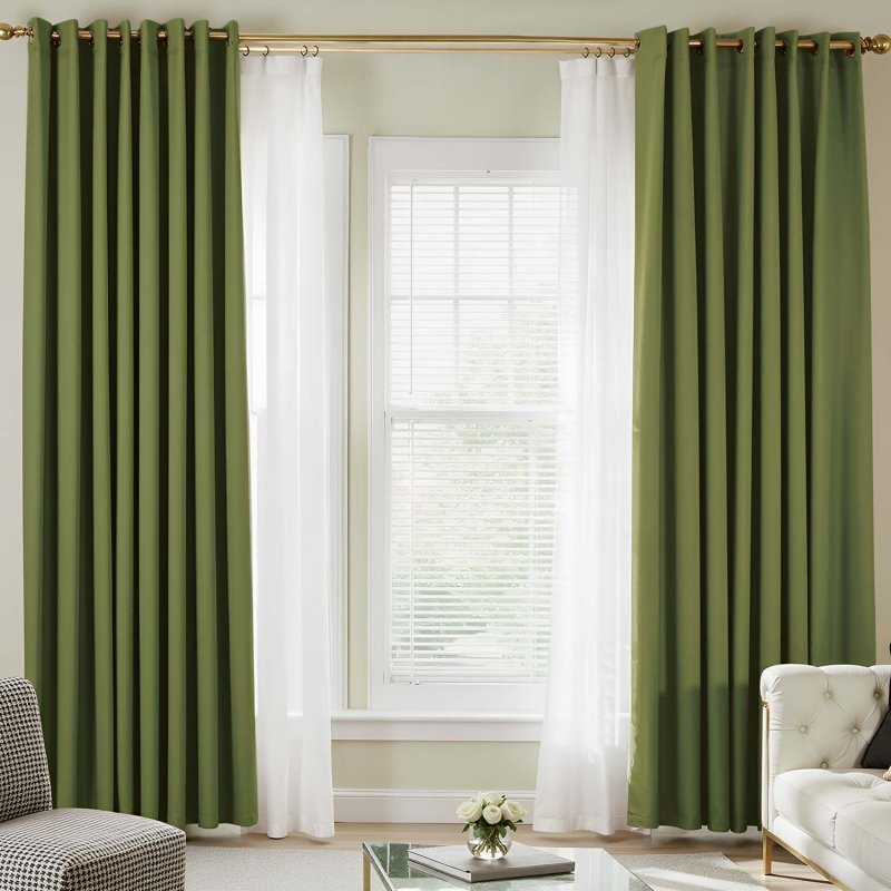 (Extra 10% OFF) White Privacy Sheer Curtains With Blackout Curtains(2 Panels) - Miulee