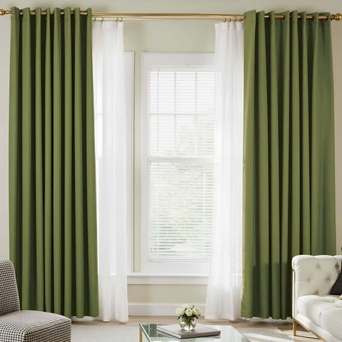 (Extra 10% OFF) White Privacy Sheer Curtains With Blackout Curtains(2 Panels) - Miulee