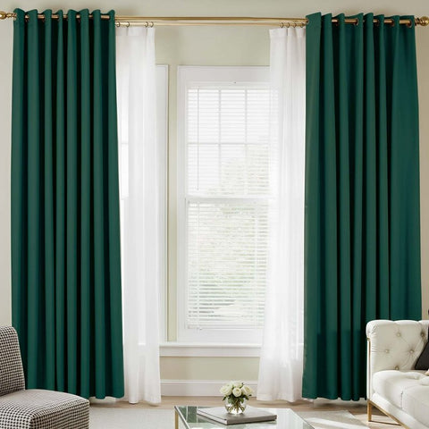 (Extra 10% OFF) White Privacy Sheer Curtains With Blackout Curtains(2 Panels) - Miulee